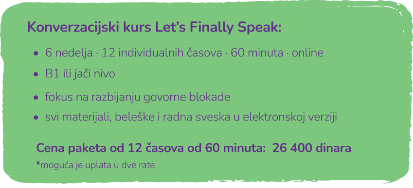 Online kurs konverzacije engleskog Let's Finally Speak